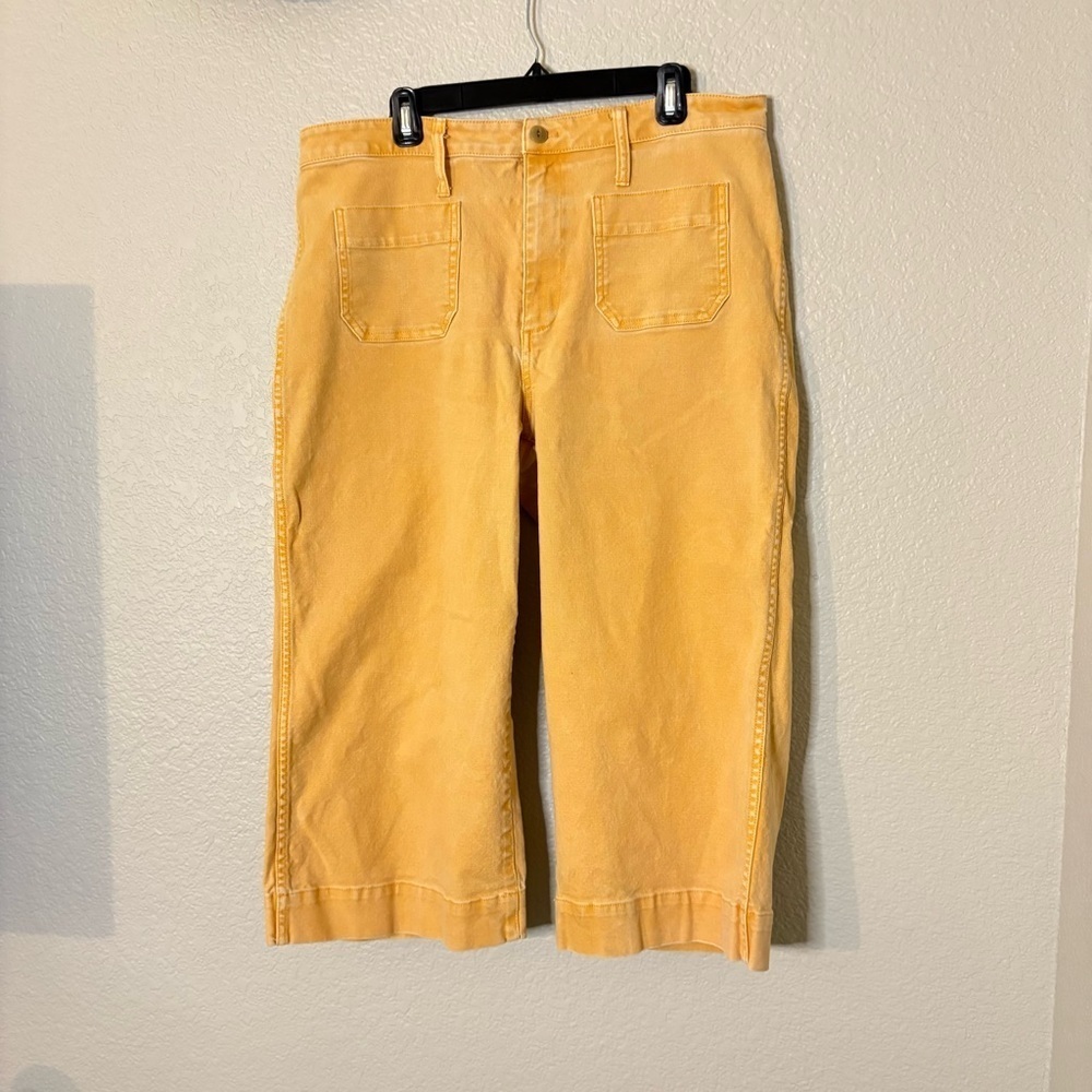 Madewell Wide Leg Crop Orange Peach Dyed Pants 33 Petite